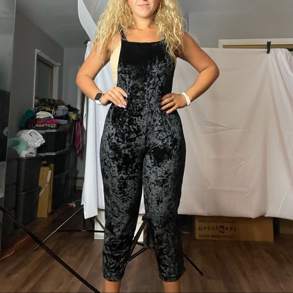 Black Velvet Jumpsuit | Poshmark
